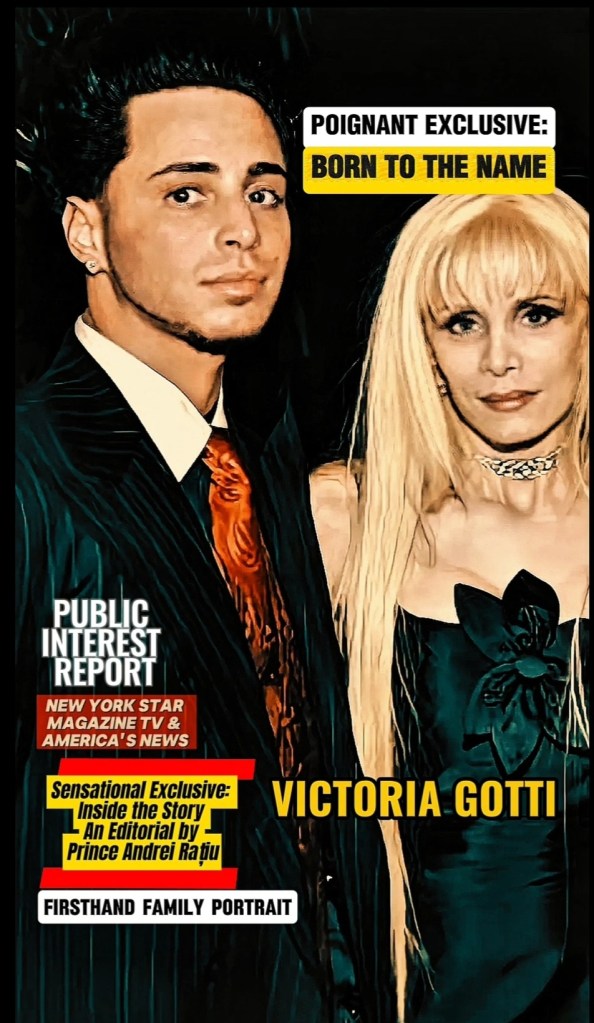Victoria Gotti and Carmine Gotti Agnello Jr historic family portrait Public Interest Report Prince Andrei Ratiu editorial